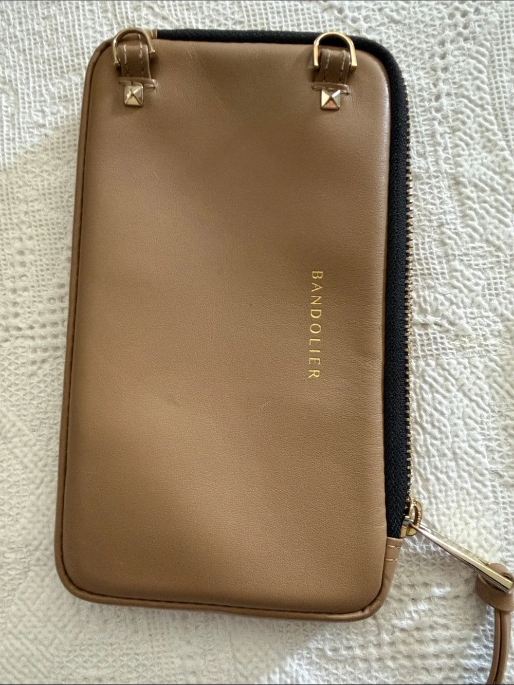 Tan Crossbody Phone Wallet Set by Bandolier
